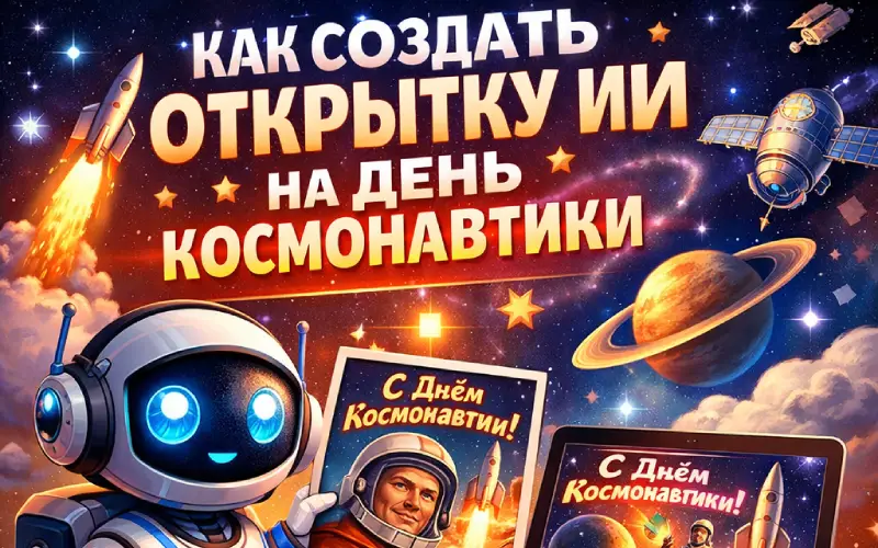 Как создать открытку ИИ на День космонавтики