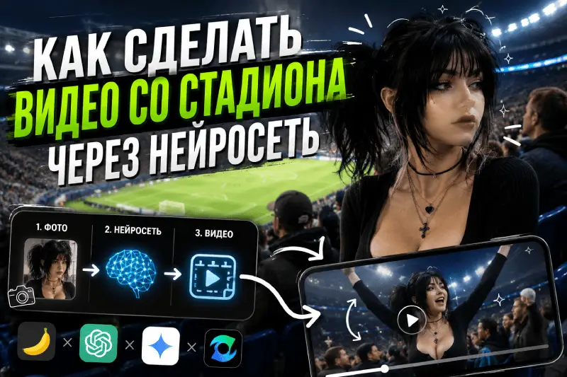 Как сделать видео со стадиона через нейросеть