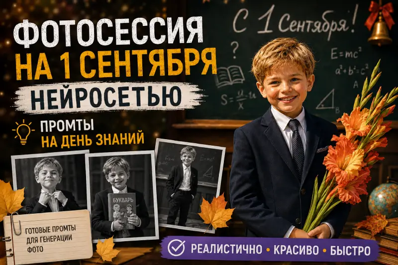 Фотосессия на 1 сентября нейросетью